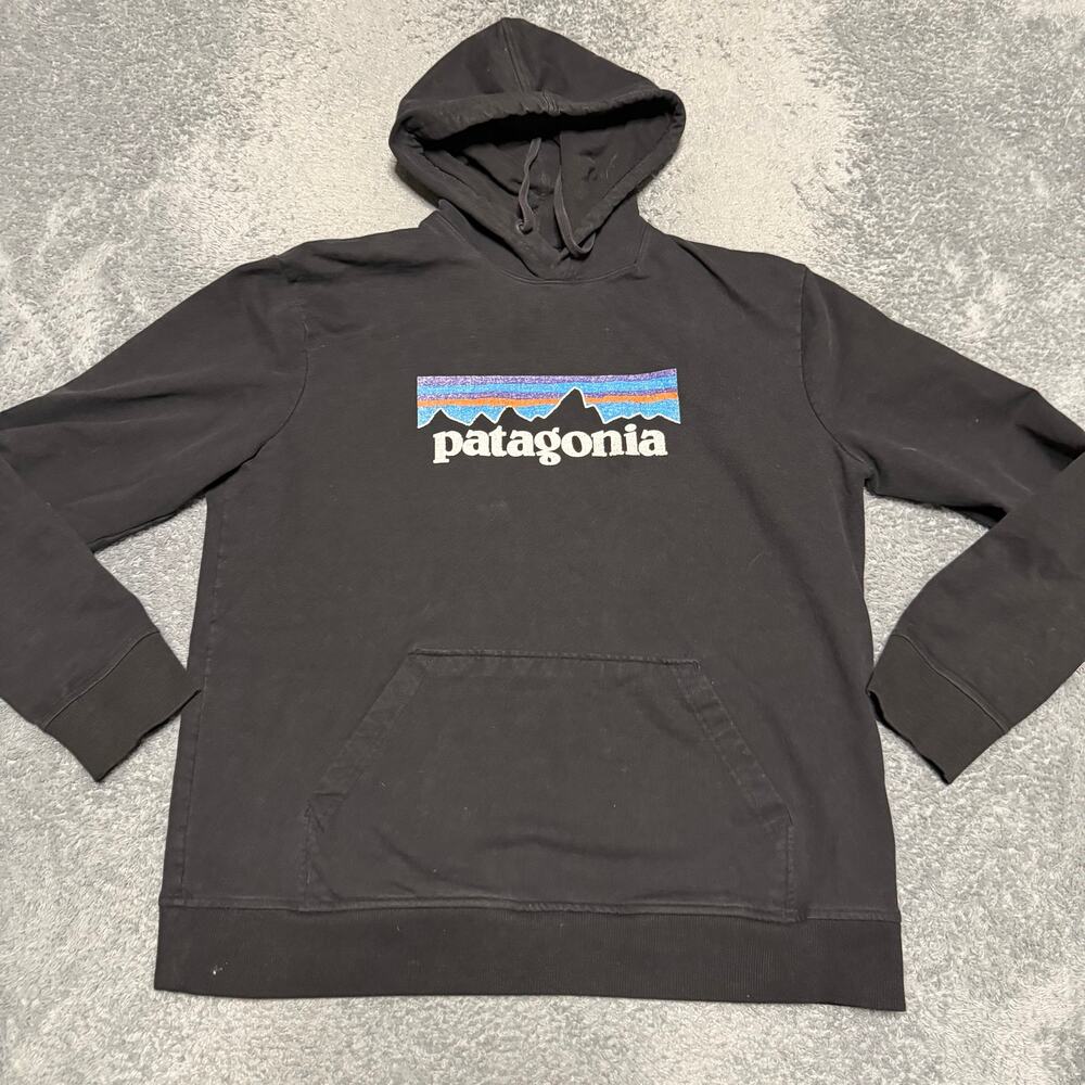 Patagonia Hoodie Mens Large Black Uprisal Hoody Sweatshirt Graphic Outdoor Gorp